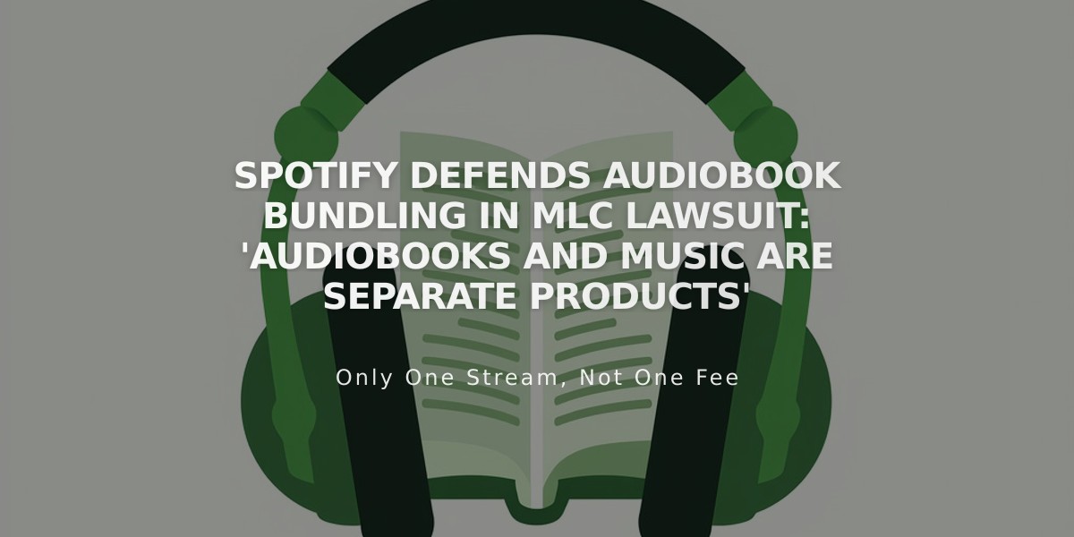 Spotify Defends Audiobook Bundling in MLC Lawsuit: 'Audiobooks and Music Are Separate Products'