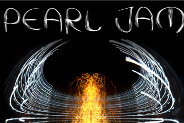 Pearl Jam logo with wings, flames