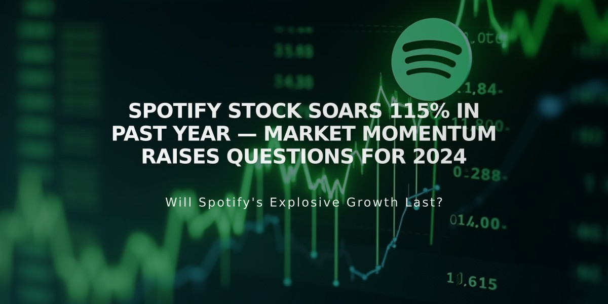 Spotify Stock Soars 115% in Past Year — Market Momentum Raises Questions for 2024