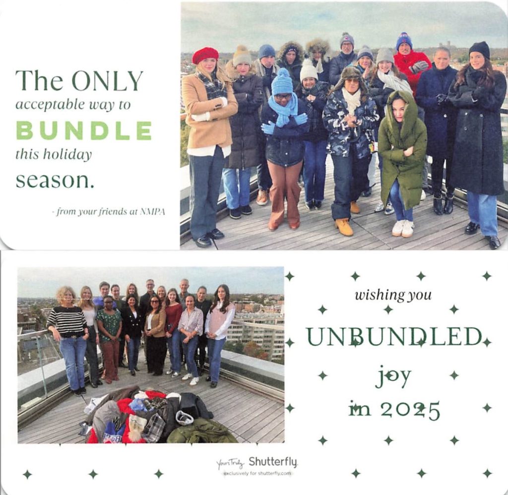 NMPA holiday card with group photos