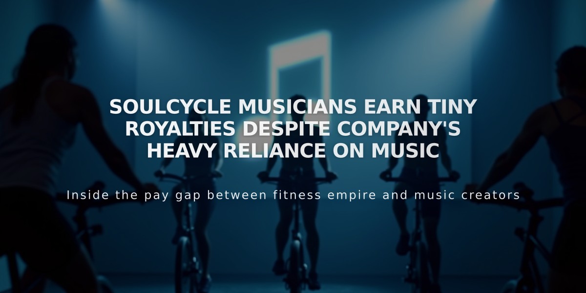 SoulCycle Musicians Earn Tiny Royalties Despite Company's Heavy Reliance on Music