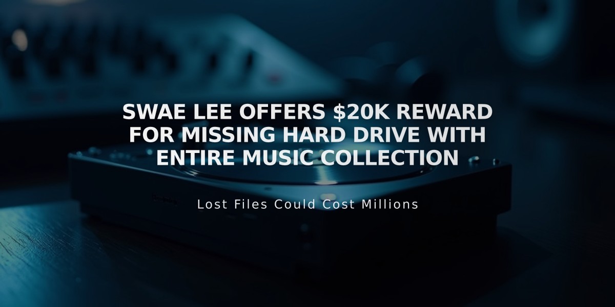 Swae Lee Offers $20K Reward for Missing Hard Drive With Entire Music Collection