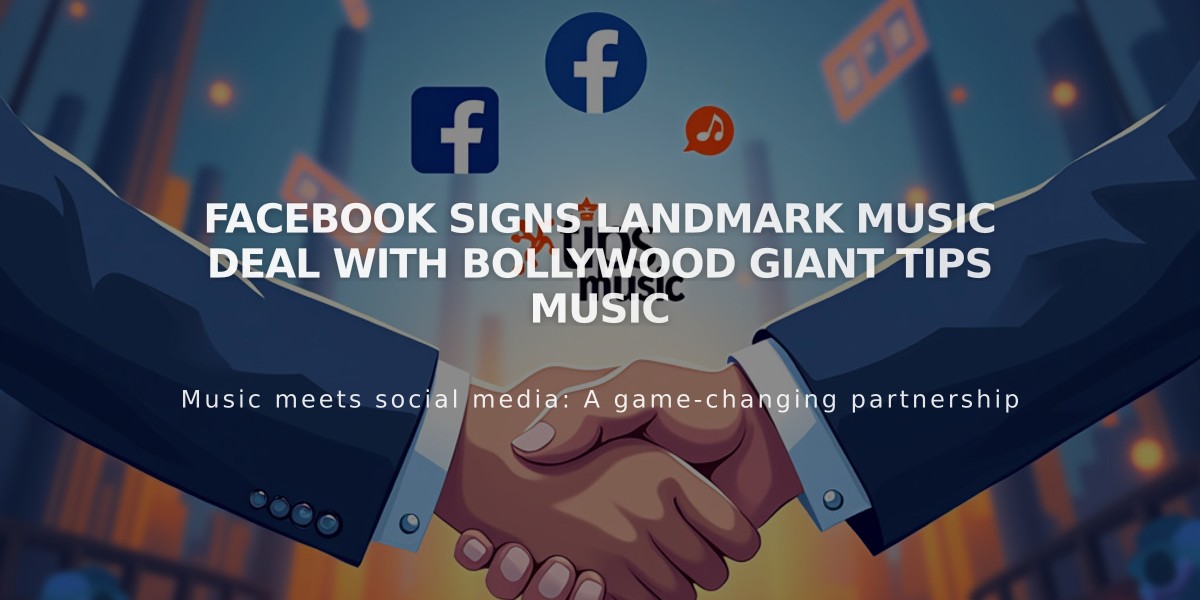 Facebook Signs Landmark Music Deal with Bollywood Giant Tips Music