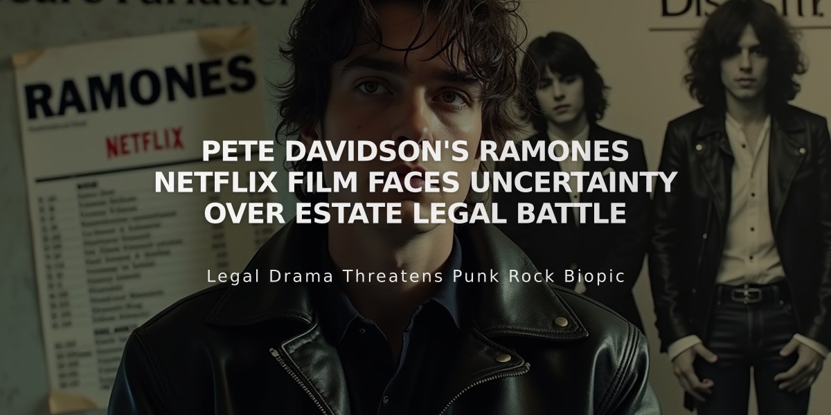 Pete Davidson's Ramones Netflix Film Faces Uncertainty Over Estate Legal Battle