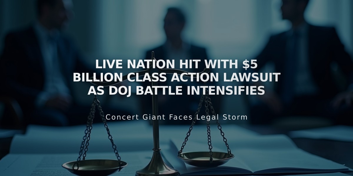 Live Nation Hit With $5 Billion Class Action Lawsuit as DOJ Battle Intensifies