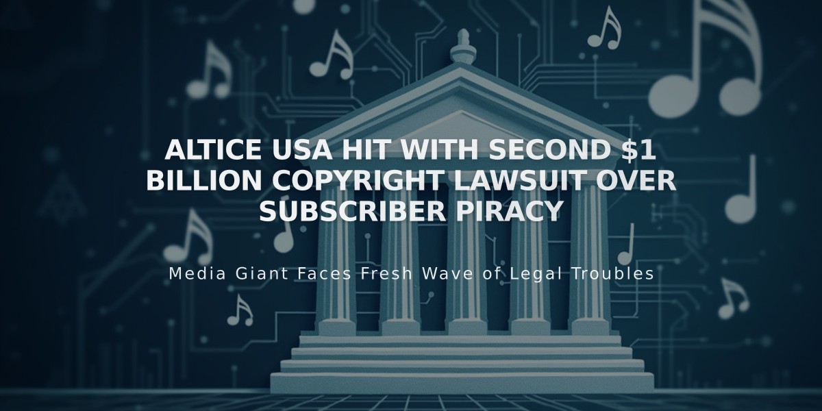 Altice USA Hit With Second $1 Billion Copyright Lawsuit Over Subscriber Piracy