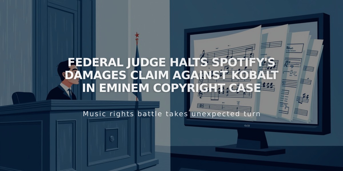 Federal Judge Halts Spotify's Damages Claim Against Kobalt in Eminem Copyright Case