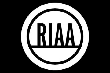 RIAA logo against dark background