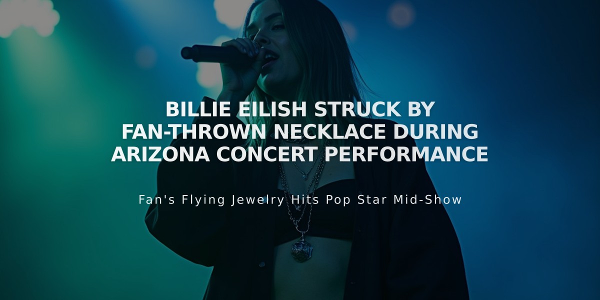 Billie Eilish Struck by Fan-Thrown Necklace During Arizona Concert Performance