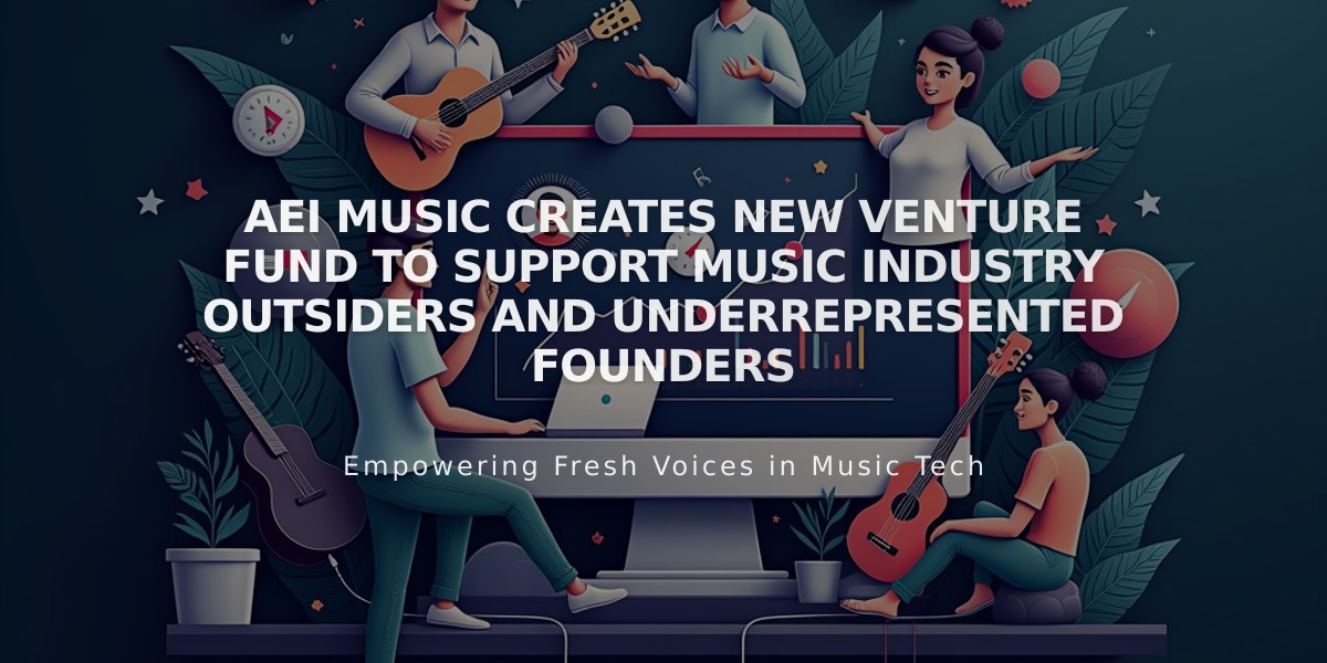 AEI Music Creates New Venture Fund to Support Music Industry Outsiders and Underrepresented Founders