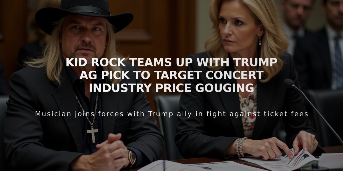 Kid Rock Teams Up with Trump AG Pick to Target Concert Industry Price Gouging