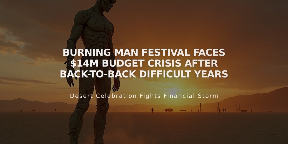 Burning Man Festival Faces $14M Budget Crisis After Back-to-Back Difficult Years