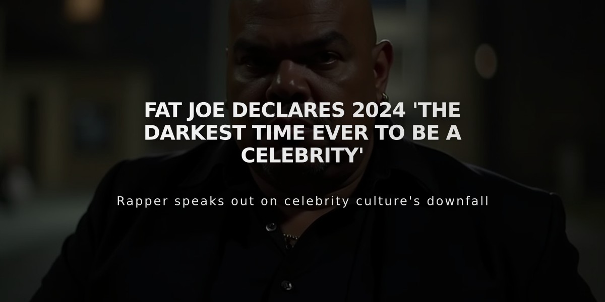 Fat Joe Declares 2024 'The Darkest Time Ever to Be a Celebrity'