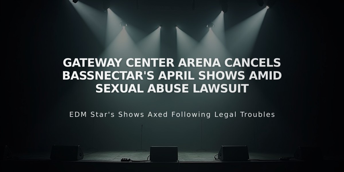 Gateway Center Arena Cancels Bassnectar's April Shows Amid Sexual Abuse Lawsuit