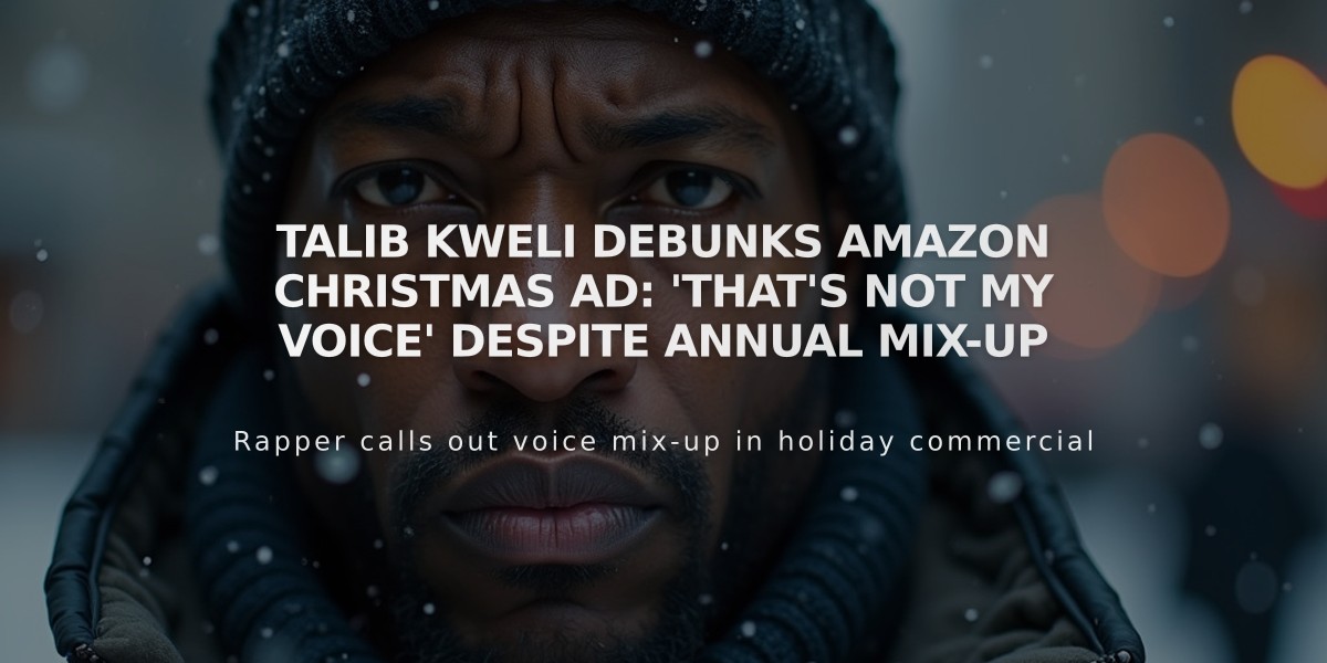 Talib Kweli Debunks Amazon Christmas Ad: 'That's Not My Voice' Despite Annual Mix-Up