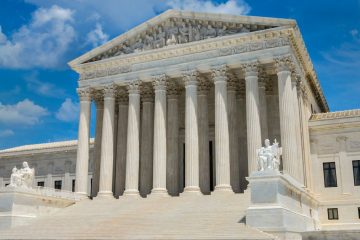 Supreme Court building at night