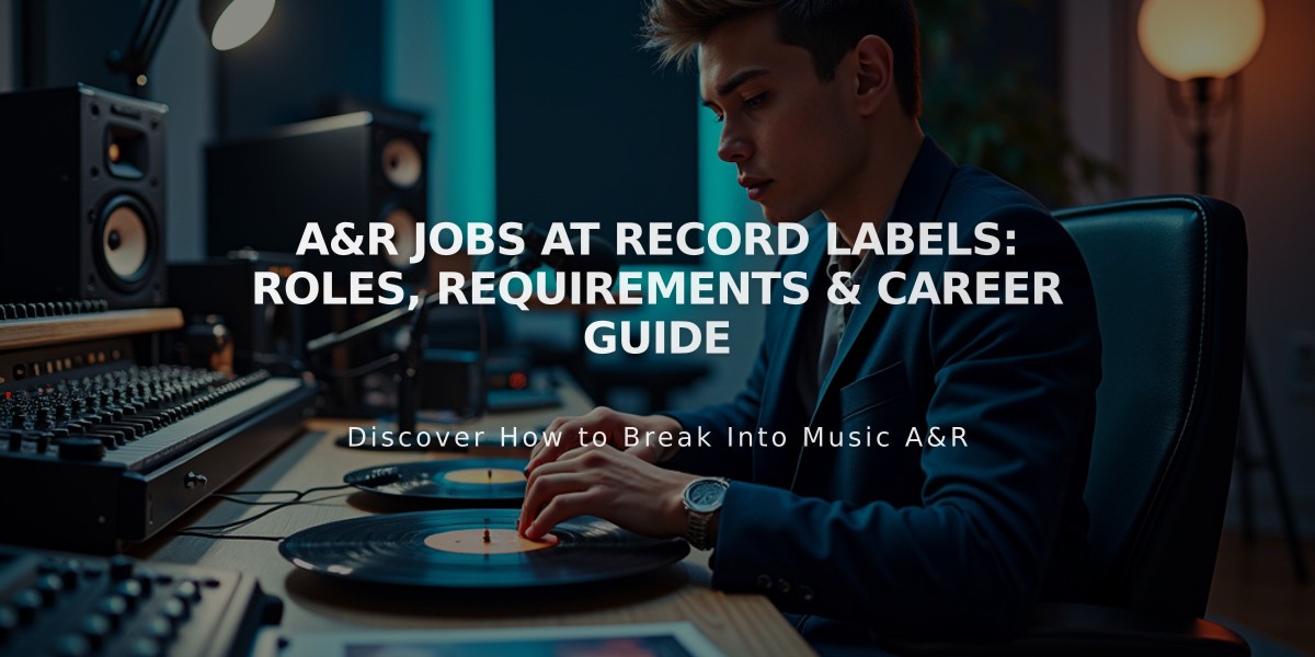 A&R Jobs at Record Labels: Roles, Requirements & Career Guide