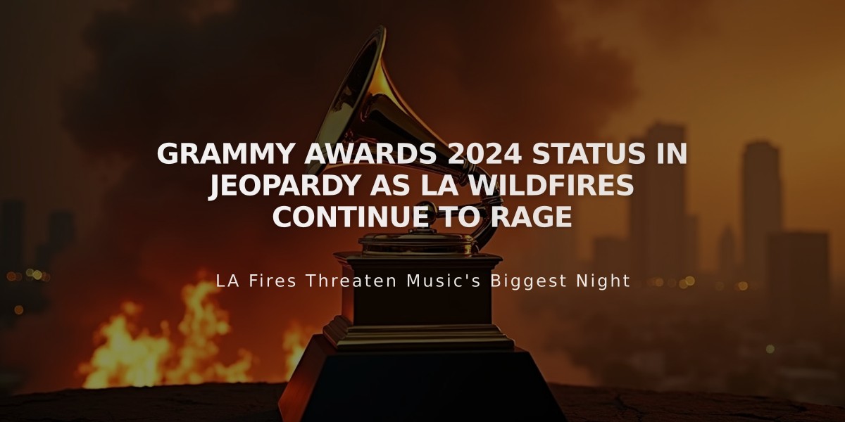 Grammy Awards 2024 Status in Jeopardy as LA Wildfires Continue to Rage