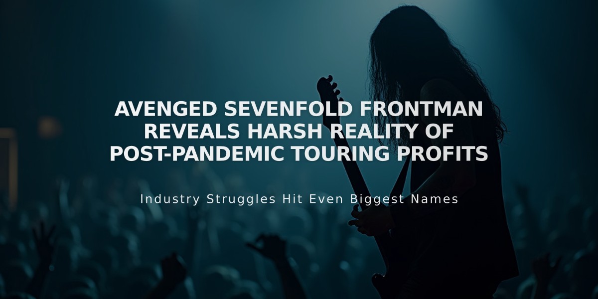 Avenged Sevenfold Frontman Reveals Harsh Reality of Post-Pandemic Touring Profits