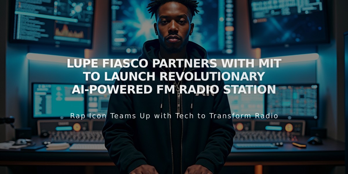 Lupe Fiasco Partners with MIT to Launch Revolutionary AI-Powered FM Radio Station