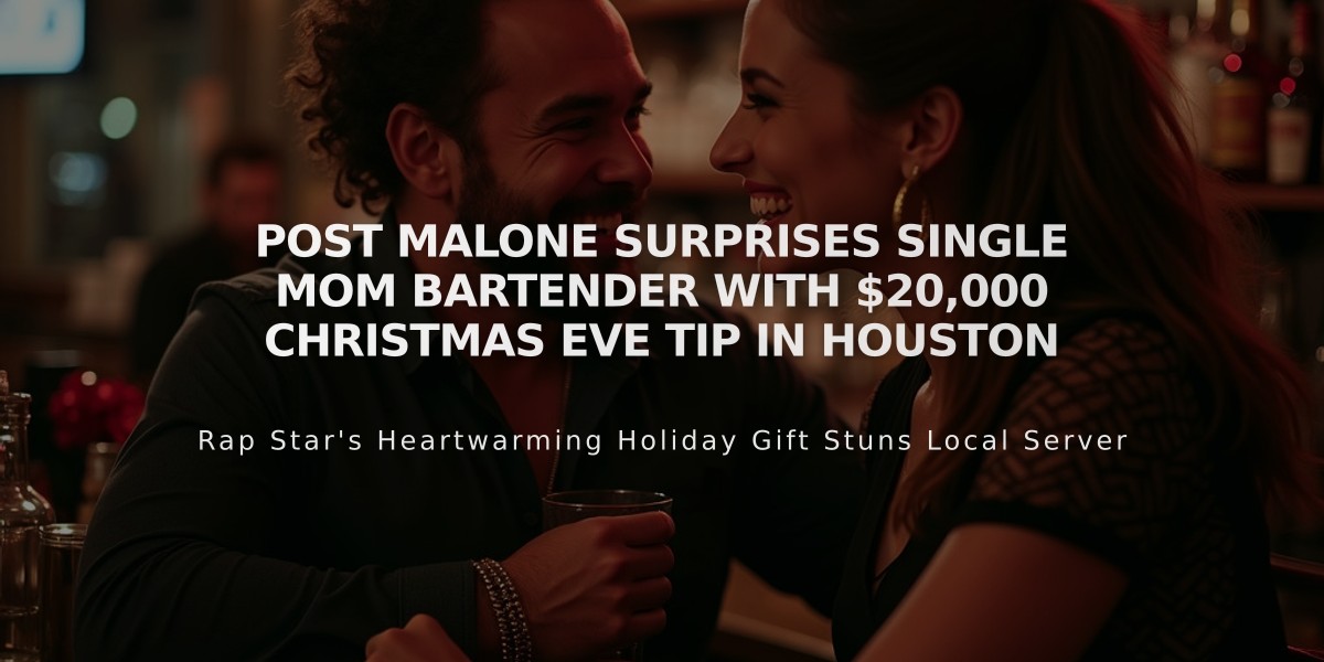 Post Malone Surprises Single Mom Bartender With $20,000 Christmas Eve Tip in Houston