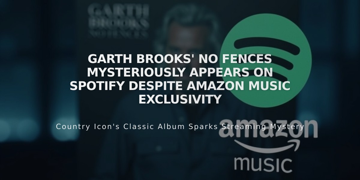 Garth Brooks' No Fences Mysteriously Appears on Spotify Despite Amazon Music Exclusivity