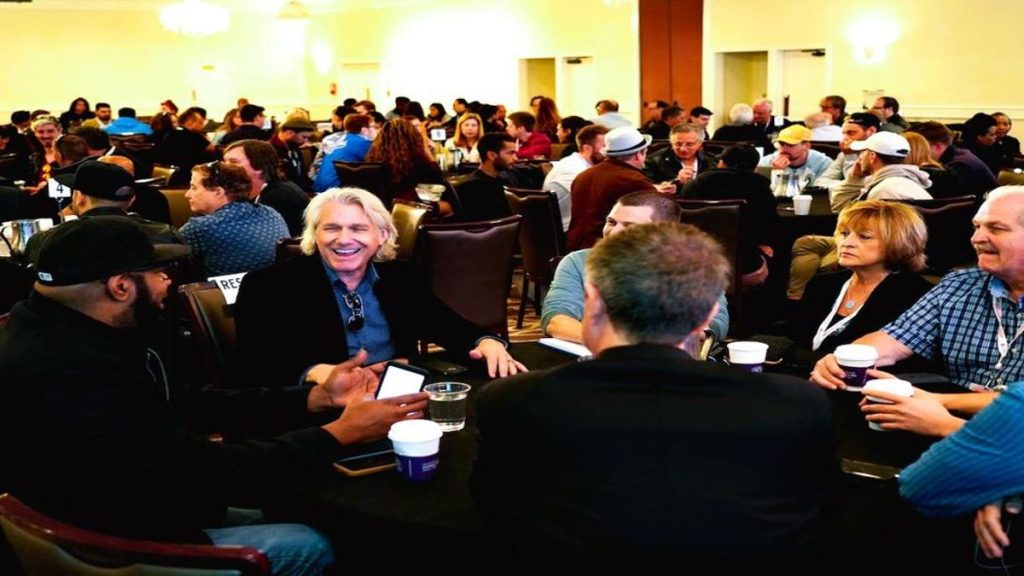 Concert audience seated at music conference