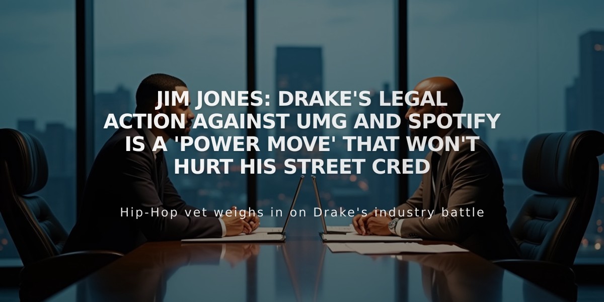 Jim Jones: Drake's Legal Action Against UMG and Spotify Is a 'Power Move' That Won't Hurt His Street Cred