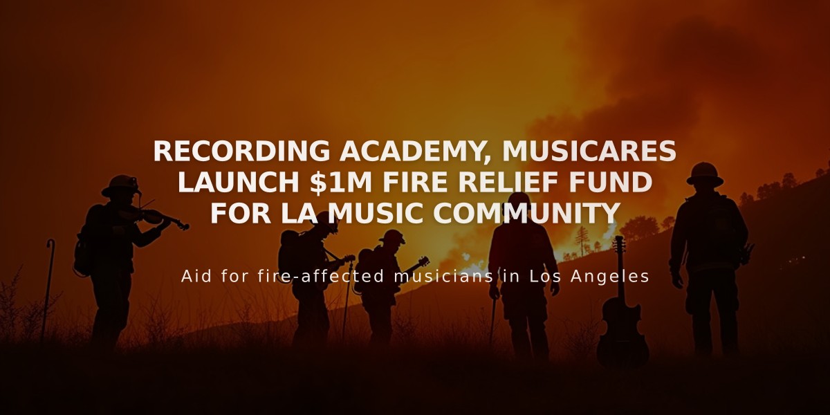 Recording Academy, MusiCares Launch $1M Fire Relief Fund for LA Music Community