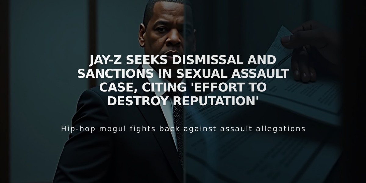 Jay-Z Seeks Dismissal and Sanctions in Sexual Assault Case, Citing 'Effort to Destroy Reputation'