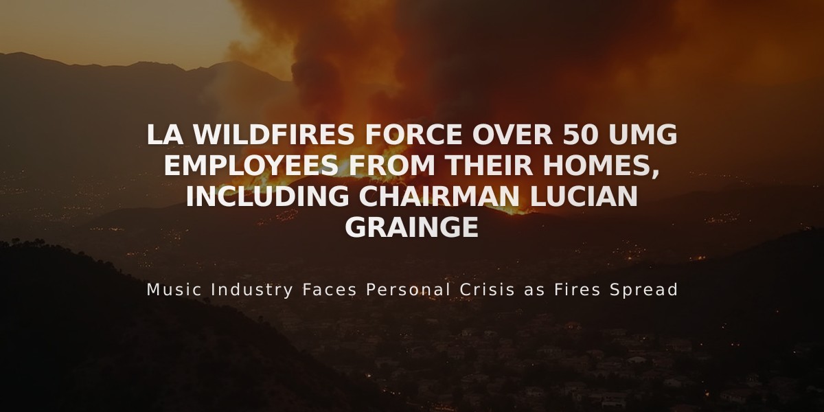 LA Wildfires Force Over 50 UMG Employees From Their Homes, Including Chairman Lucian Grainge