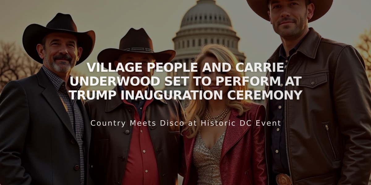 Village People and Carrie Underwood Set to Perform at Trump Inauguration Ceremony