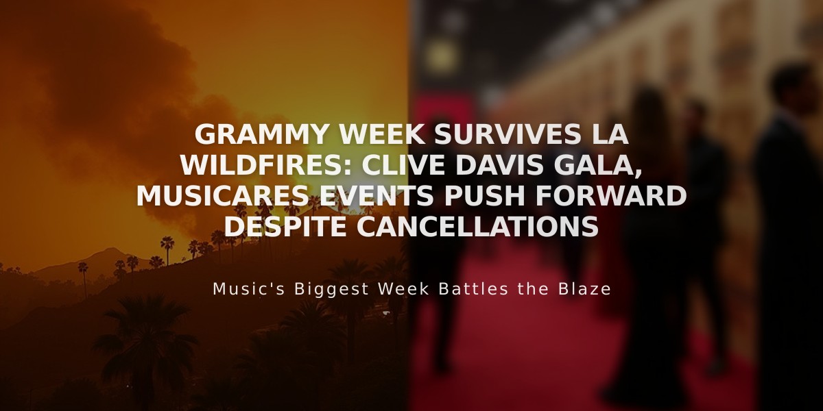 Grammy Week Survives LA Wildfires: Clive Davis Gala, MusiCares Events Push Forward Despite Cancellations