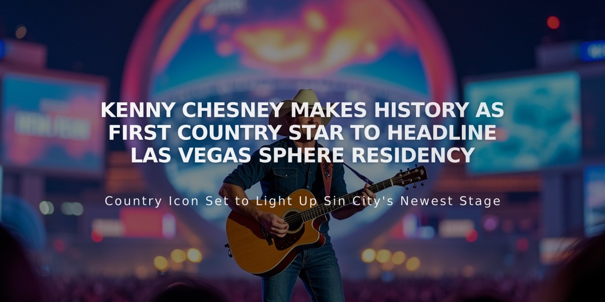 Kenny Chesney Makes History as First Country Star to Headline Las Vegas Sphere Residency