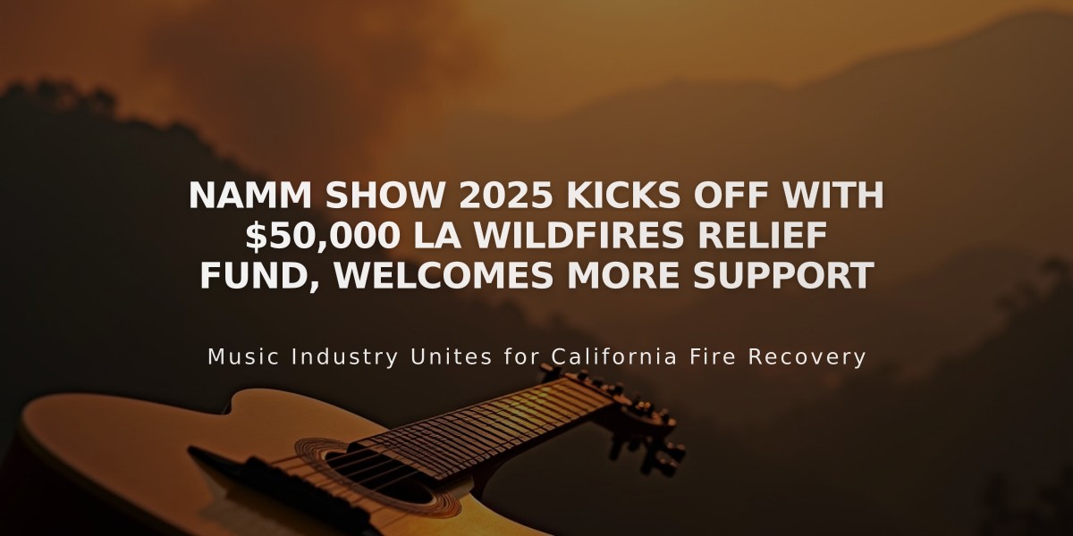 NAMM Show 2025 Kicks Off With $50,000 LA Wildfires Relief Fund, Welcomes More Support