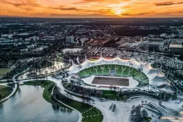 Aerial view of Munich cityscape