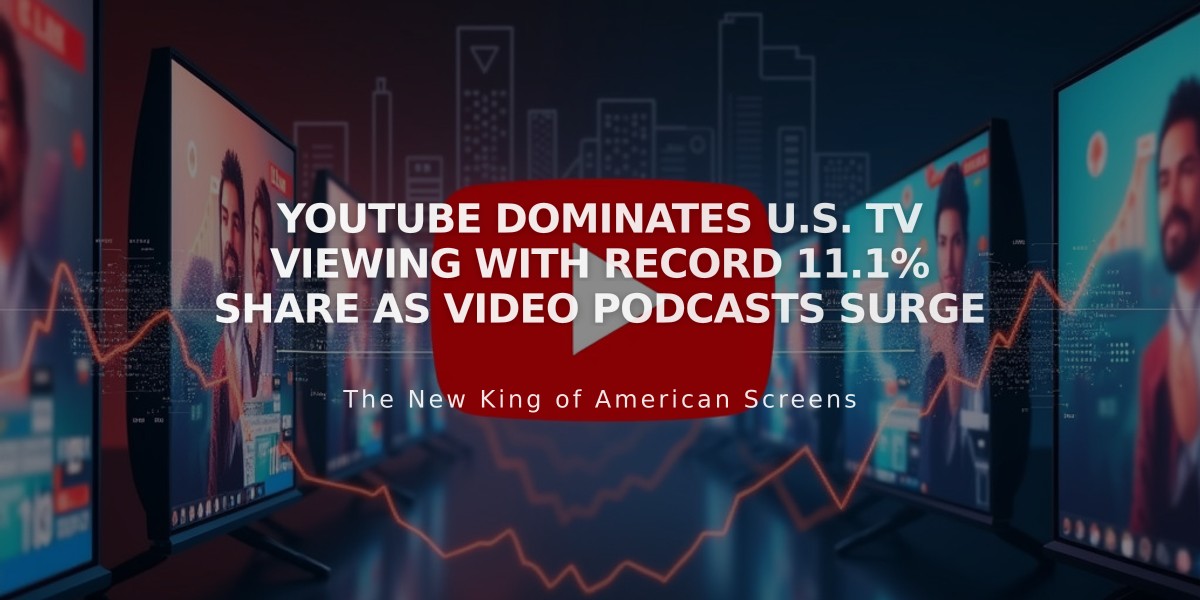 YouTube Dominates U.S. TV Viewing with Record 11.1% Share as Video Podcasts Surge