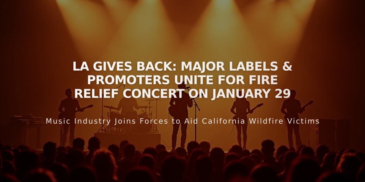 LA Gives Back: Major Labels & Promoters Unite for Fire Relief Concert on January 29