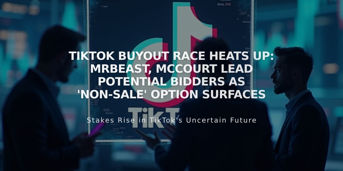 TikTok Buyout Race Heats Up: MrBeast, McCourt Lead Potential Bidders as 'Non-Sale' Option Surfaces