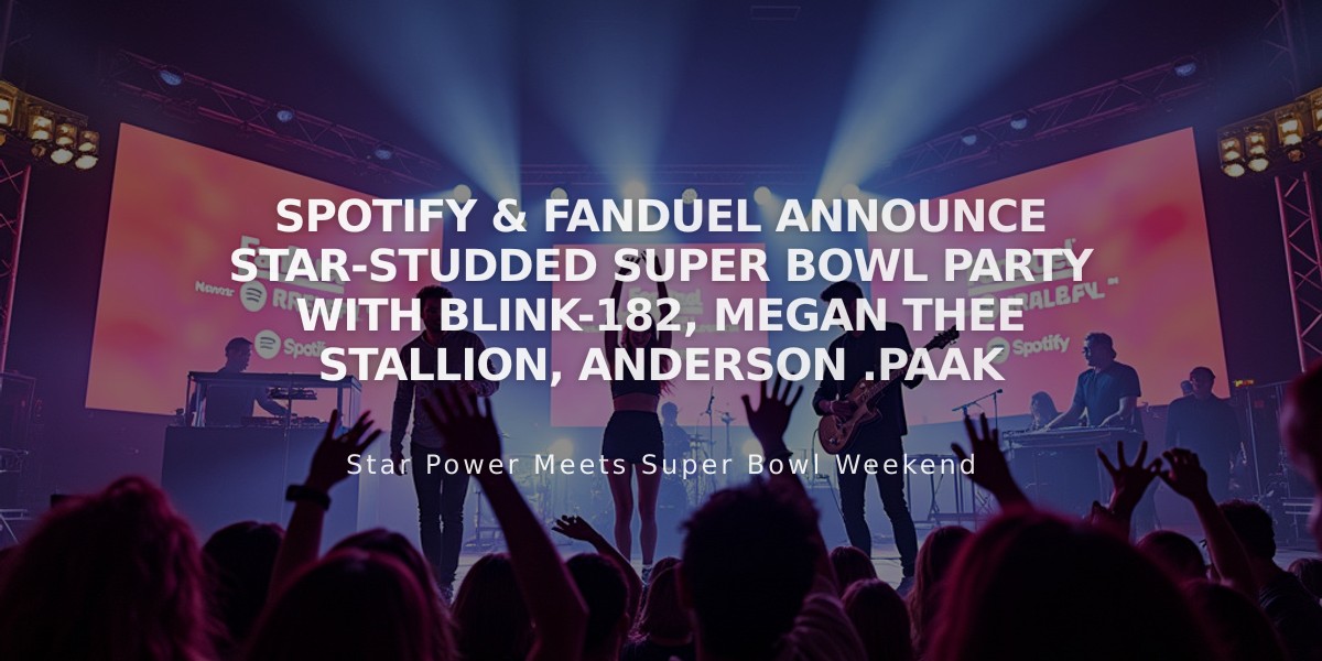 Spotify & FanDuel Announce Star-Studded Super Bowl Party with Blink-182, Megan Thee Stallion, Anderson .Paak