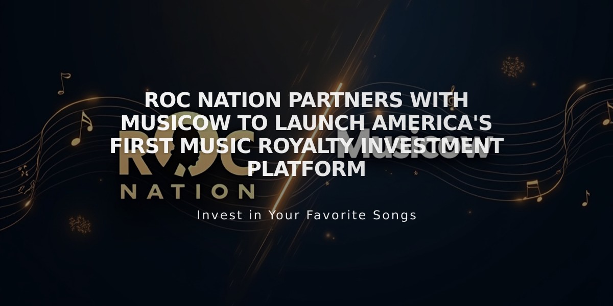 Roc Nation Partners with Musicow to Launch America's First Music Royalty Investment Platform