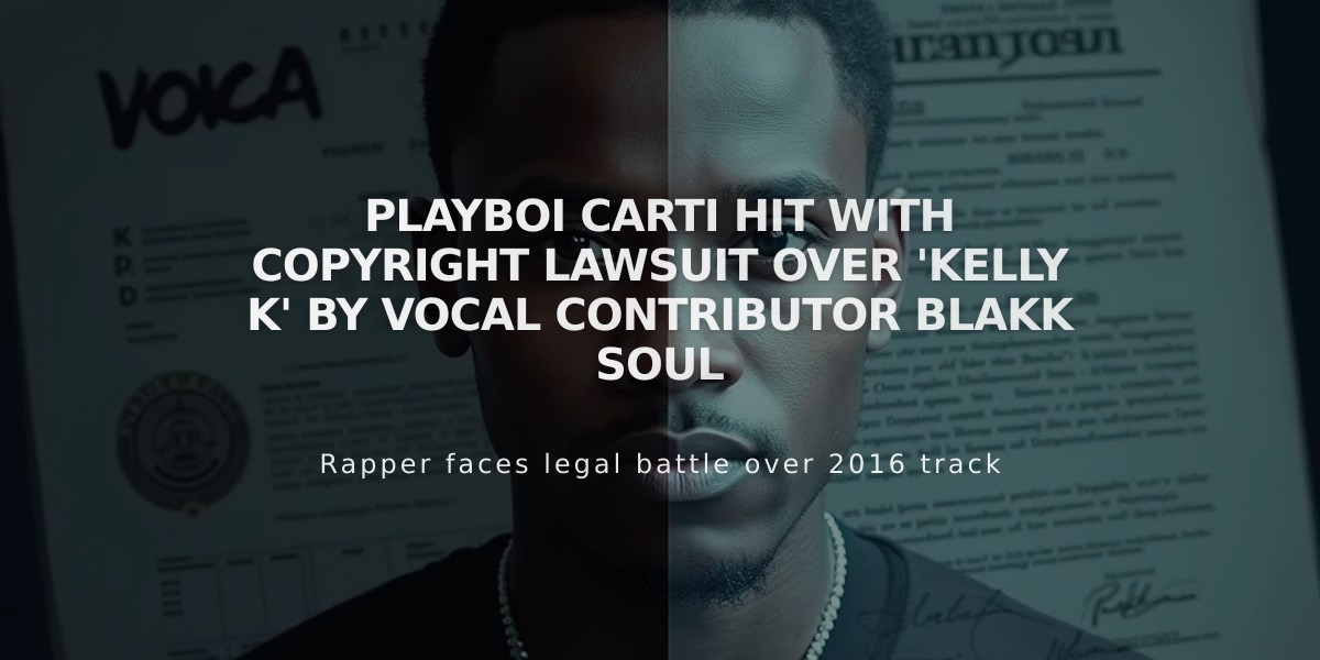 Playboi Carti Hit with Copyright Lawsuit Over 'Kelly K' by Vocal Contributor Blakk Soul