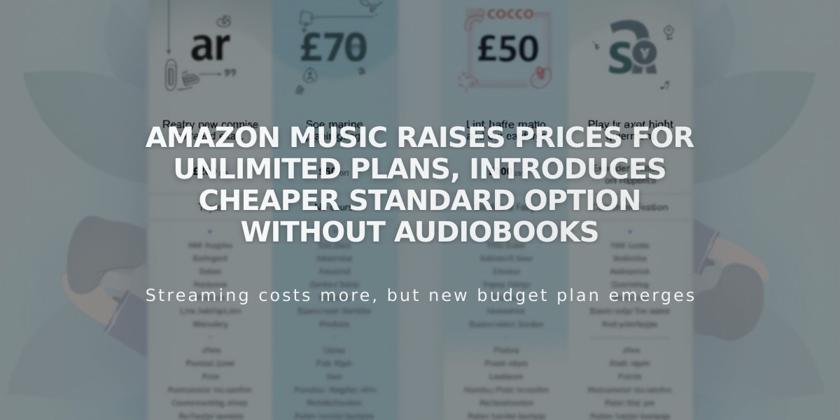 Amazon Music Raises Prices for Unlimited Plans, Introduces Cheaper Standard Option Without Audiobooks