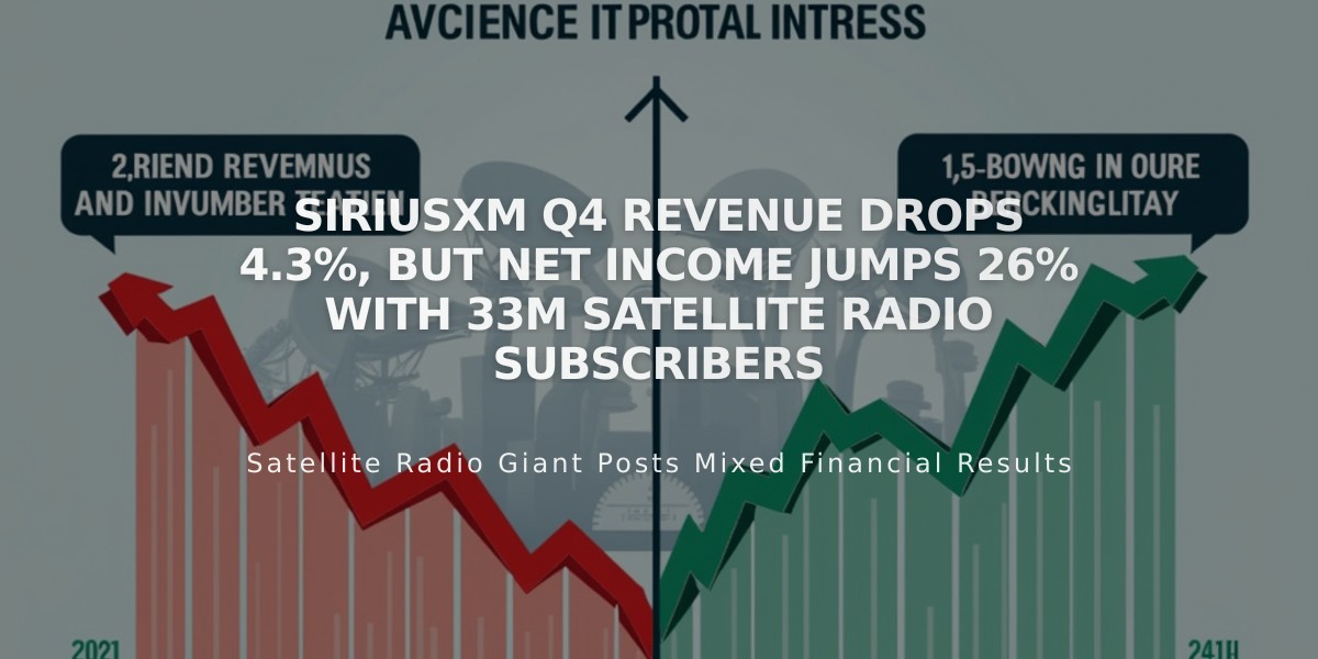 SiriusXM Q4 Revenue Drops 4.3%, But Net Income Jumps 26% With 33M Satellite Radio Subscribers