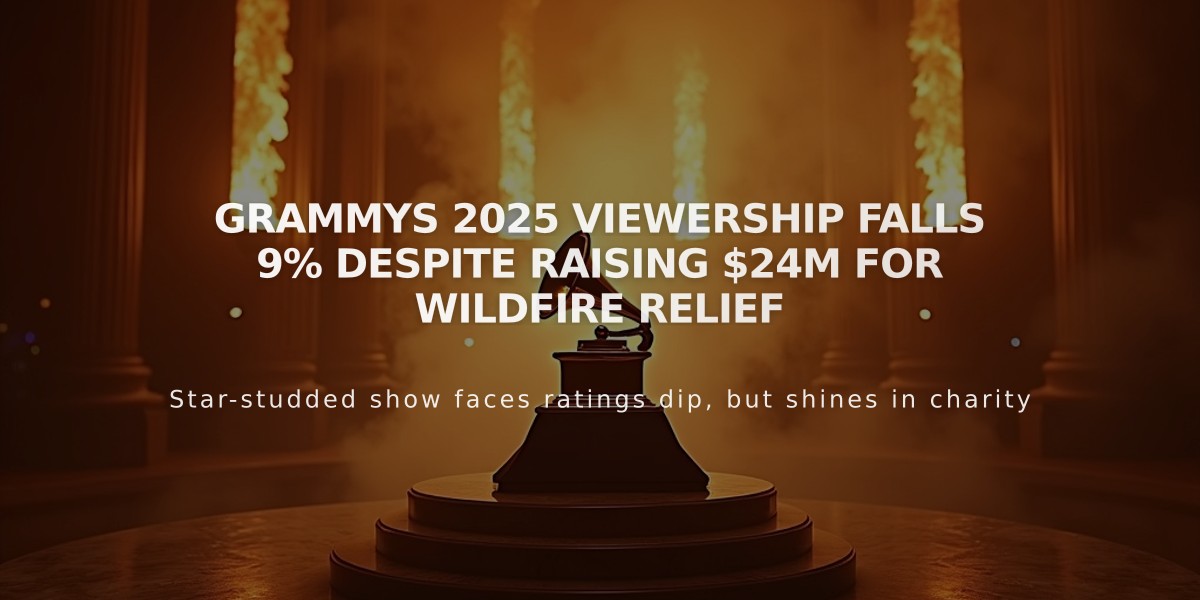 Grammys 2025 Viewership Falls 9% Despite Raising $24M for Wildfire Relief