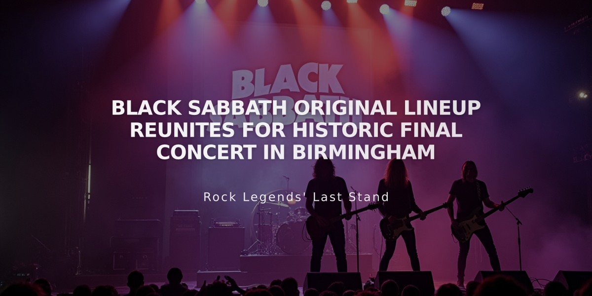 Black Sabbath Original Lineup Reunites for Historic Final Concert in Birmingham