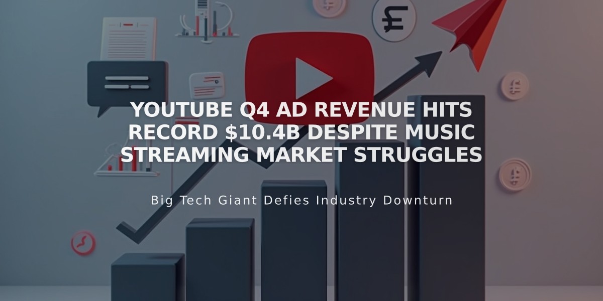 YouTube Q4 Ad Revenue Hits Record $10.4B Despite Music Streaming Market Struggles