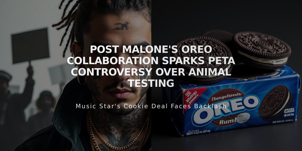 Post Malone's OREO Collaboration Sparks PETA Controversy Over Animal Testing