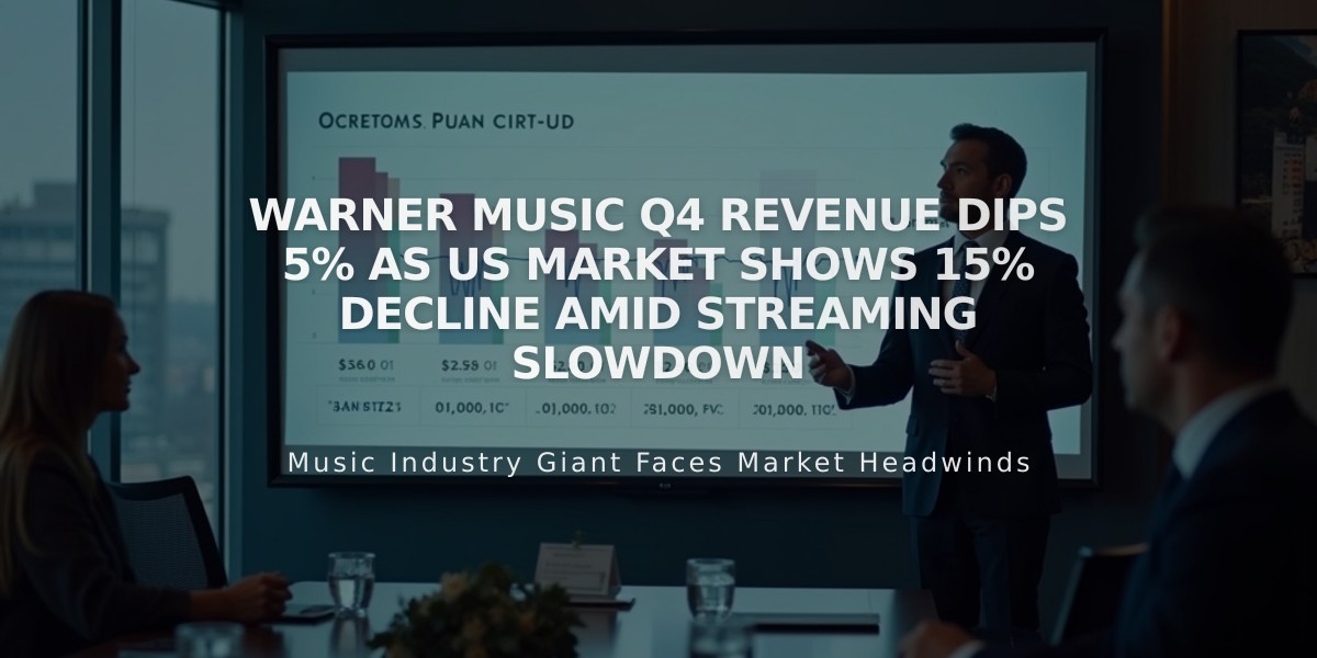 Warner Music Q4 Revenue Dips 5% as US Market Shows 15% Decline Amid Streaming Slowdown