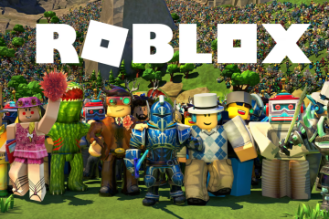 Roblox logo with declining stock price